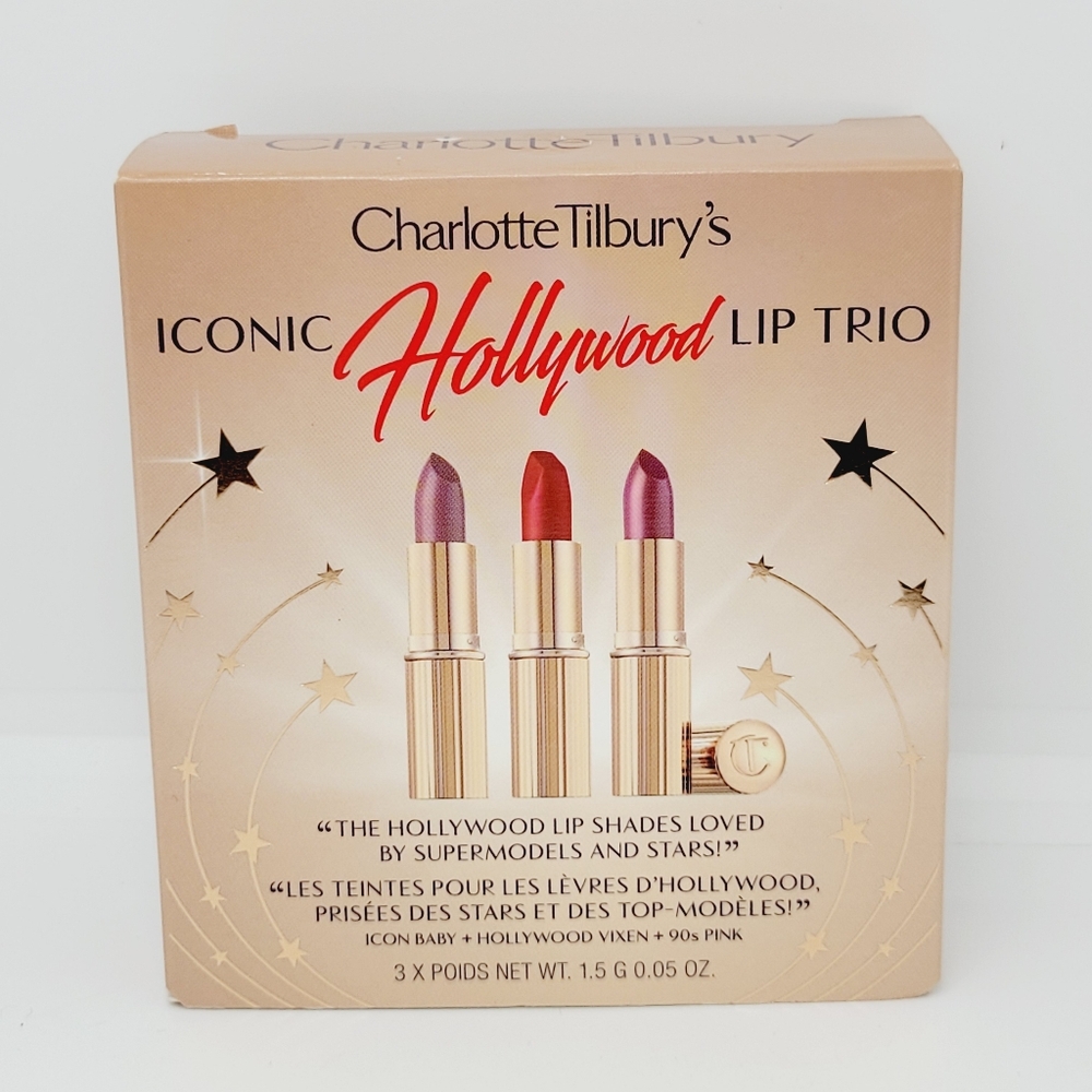 Charlotte Tilbury Iconic Hollywood Mini Lip Trio Brand New In Box